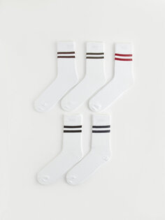Полосатые мужские носки, 5 пар носков LCW ACCESSORIES, окрашенная пряжа смешанного цвета