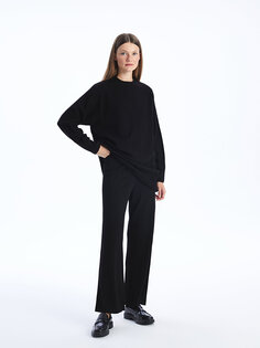 Полосатые женские трикотажные брюки с эластичной резинкой на талии LCW Modest, новый черный