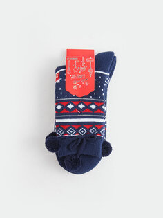 Женские носки на новогоднюю тематику LCW DREAM, темно-синий
