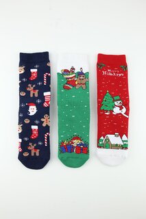 Рождественские противоскользящие полотенца из трех предметов, детские носки с носками Bross