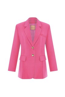 Розовая объемная куртка премиум-класса из крепа с подкладкой на внутренней подкладке и карманами на двух пуговицах WHENEVER COMPANY