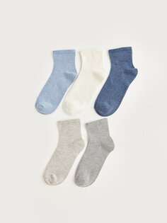Женские носки на плоской подошве, 5 шт. LCW DREAM, голубой меланж