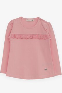 Розовая футболка с длинным рукавом для девочек со шнуровкой (1–4 года) Breeze