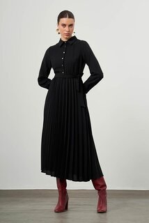 Черное платье и плиссированная юбка Mizalle