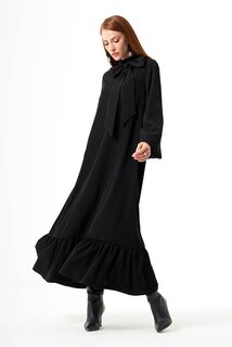 Черное платье с завязками Mizalle