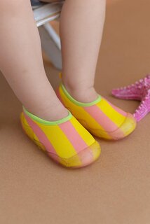 Розово-желтые морские туфли для девочек на нескользящей подошве First Step