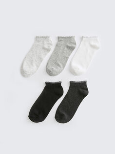 Женские носки-пинетки на плоской подошве, 5 шт. LCW DREAM, светло-серый меланж