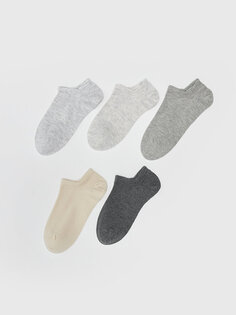 Женские носки-пинетки на плоской подошве, 5 шт. LCW DREAM, серый меланж
