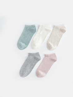 Женские носки-пинетки на плоской подошве, 5 шт. LCW DREAM, зеленый меланж