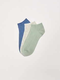 Женские носки-пинетки с рисунком, 3 пары носков LCW DREAM, мятно-зеленый