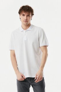 Базовая футболка на пуговицах с воротником-поло Fullamoda, белый