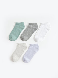 Женские носки-пинетки с рисунком, 5 пар носков LCW DREAM, зеленый меланж