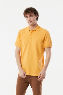 Базовая футболка на пуговицах с воротником-поло Fullamoda, горчично-желтый