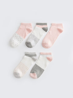 Женские носки-пинетки с рисунком, 5 пар носков LCW DREAM, розовый