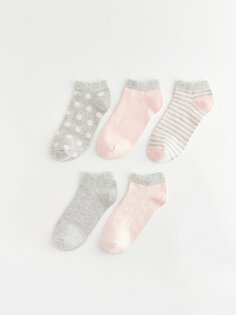 Женские носки-пинетки с рисунком, 5 пар носков LCW DREAM, серый меланж