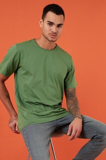 Базовая футболка приталенного кроя из 100% хлопка с круглым вырезом 59020001 Buratti, зеленый
