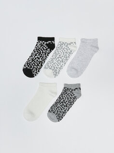 Женские носки-пинетки с рисунком, 5 пар носков LCW DREAM, черный
