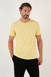 Базовая футболка приталенного кроя из 100% хлопка с круглым вырезом 59020001 Buratti, желтый лимона