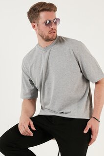 Базовая футболка оверсайз из хлопка с круглым вырезом Buratti, средне-серый