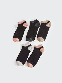 Женские носки-пинетки с цветными блоками, 5 шт. LCW DREAM, золотая роза