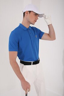 Мужская трикотажная футболка с воротником поло Saks Basic Chest Logo со стандартным узором TOMMYLIFE