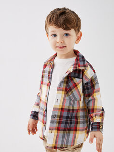 Рубашка для мальчика с длинными рукавами и клетчатым узором LCW baby, красный плед