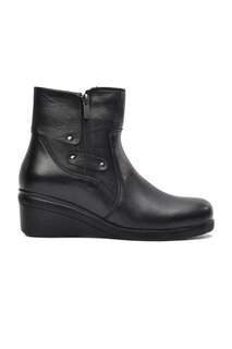 Черные женские ботинки из натуральной кожи на молнии 8611 Voyager