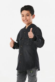 Рубашка для мальчика с капюшоном и двойными карманами Fullamoda