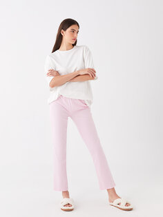 Женские однотонные пижамные штаны с эластичной резинкой на талии LC WAIKIKI, детский розовый