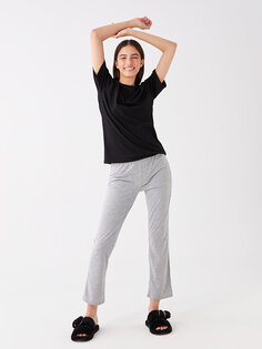 Женские однотонные пижамные штаны с эластичной резинкой на талии LC WAIKIKI, серый