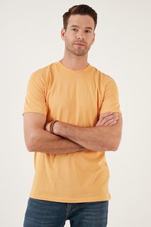 Базовая футболка стандартного кроя из хлопка с круглым вырезом 59020201 Buratti, горчично-желтый
