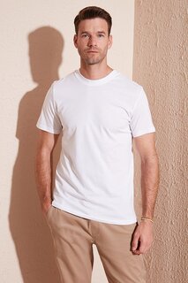 Базовая футболка стандартного кроя из хлопка с круглым вырезом 59020201 Buratti, белый