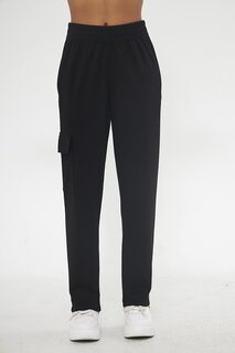Черные женские брюки-карго с карманами Chandraswear