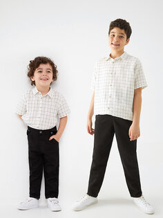 Рубашка и брюки из смесового льна с короткими рукавами для мальчиков LCW Kids