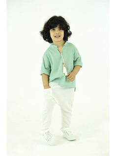 Рубашка и брюки для мальчика с завязочным воротником Catz Kids, мятно-зеленый