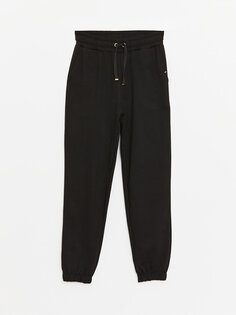 Женские однотонные спортивные штаны для джоггеров с эластичной резинкой на талии LCWAIKIKI Classic, новый черный
