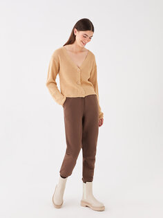 Женские однотонные спортивные штаны для джоггеров с эластичной резинкой на талии XSIDE, темно коричневый