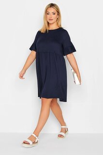 Базовое короткое платье больших размеров с половиной рукавом и круглым вырезом 301856 Stil Diva