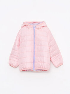 Базовое пальто для маленьких девочек с капюшоном и длинными рукавами LCW baby, розовый
