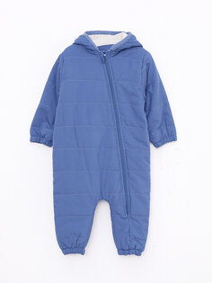 Базовое пальто космонавта для маленьких мальчиков с капюшоном и длинными рукавами LCW baby, сизый