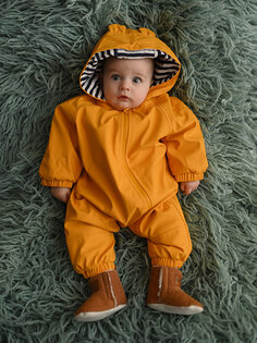 Базовое пальто космонавта для маленьких мальчиков с капюшоном и длинными рукавами LCW baby, желтый