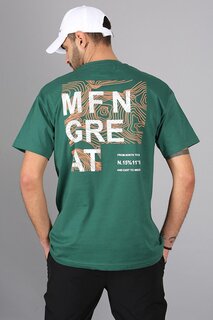 Мужская футболка Madmext цвета хаки с деталями на спине 5365 MADMEXT