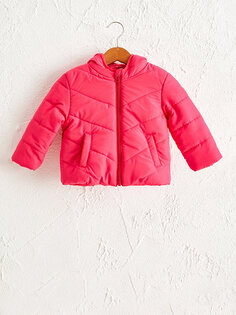 Базовое пальто на молнии для маленьких девочек с капюшоном и длинными рукавами LCW baby