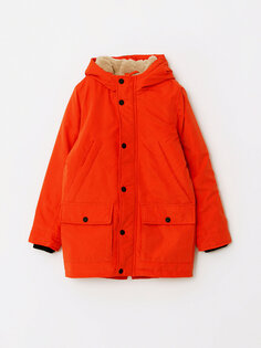 Базовое пальто с капюшоном для мальчика LCW Kids, темно-оранжевый