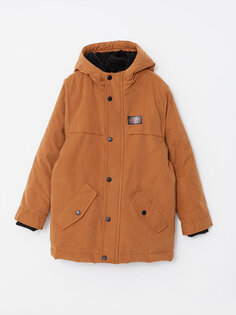 Базовое пальто с капюшоном для мальчика LCW Kids, светло-коричневый