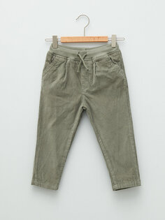 Базовые бархатные брюки для мальчика с ребристой талией LCW baby, сизый
