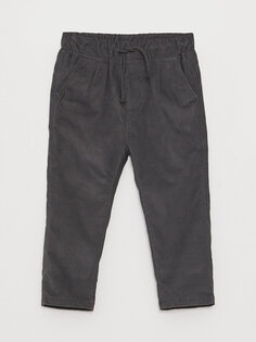 Базовые бархатные брюки для мальчика с эластичной резинкой на талии LCW baby, темно-серый