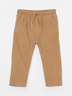 Базовые бархатные брюки для мальчика с эластичной резинкой на талии LCW baby, темно-бежевый