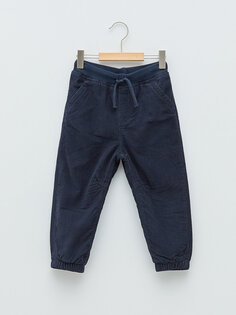 Базовые бархатные брюки для мальчика с ребристой талией LCW baby, темно-синий