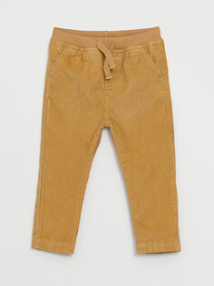 Базовые бархатные брюки для мальчика с эластичной резинкой на талии LCW baby, бежевый